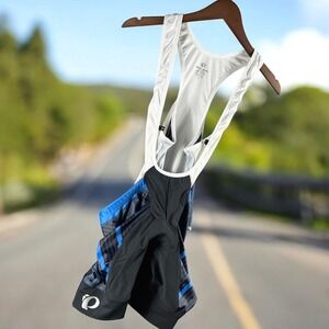 Pearl Izumi Elite Cycling Bib Shorts Women S Black Blue Stripe Padded Mesh